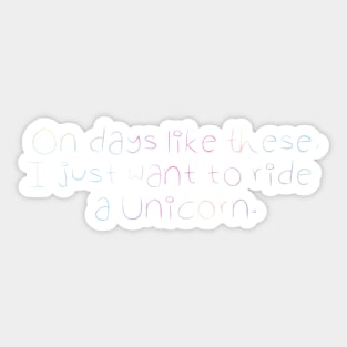 Unicorn (Rainbow Text) Sticker